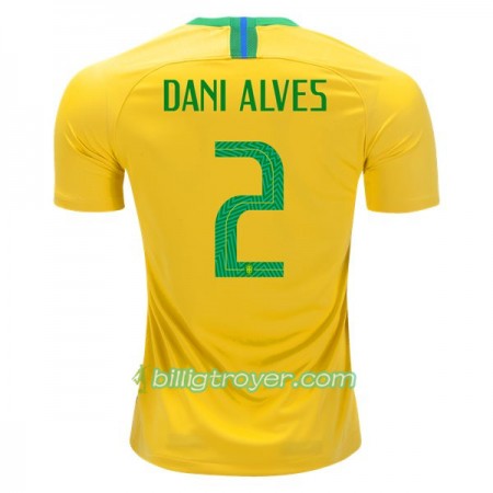 Billige Fotballdrakter Brasil Dani Alves 2 VM 2018 Hjemmedraktsett